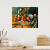 Cezanne - Stillleben mit Milchsaft und Obst Poster (Küche)