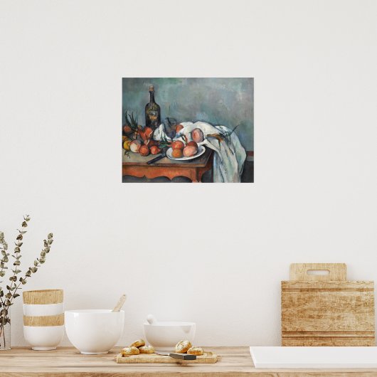 Cézanne - Stillleben mit Onionen Poster (Küche)