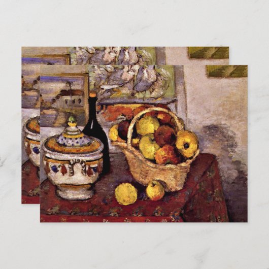 Cezanne - Stillleben mit Tureen Postkarte (Vorne/Hinten)