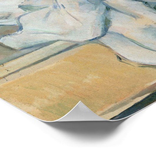 Cézanne - Stillleben mit Vorhang und geflochtenen  Poster (Ecke)