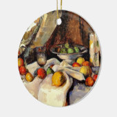 Cezanne - Stillleben, Post, Flasche, Cup und Obst Keramikornament (Links)
