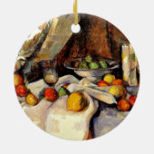 Cezanne - Stillleben, Post, Flasche, Cup und Obst Keramikornament (Hinten)
