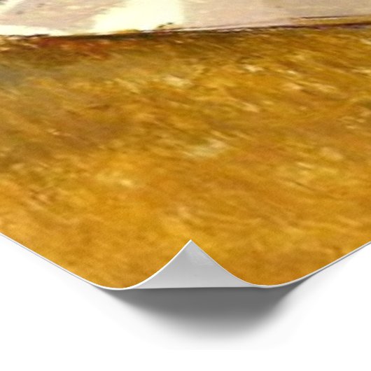 Cezanne - Stillleben Post, Flasche, Cup und Obst Poster (Ecke)