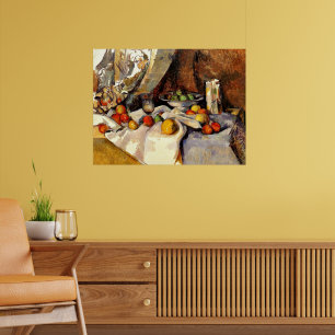Cezanne - Stillleben Post, Flasche, Cup und Obst Poster