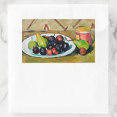 Cezanne - Tafel mit Obst und Gemüse Rechteckiger Aufkleber (Tasche)