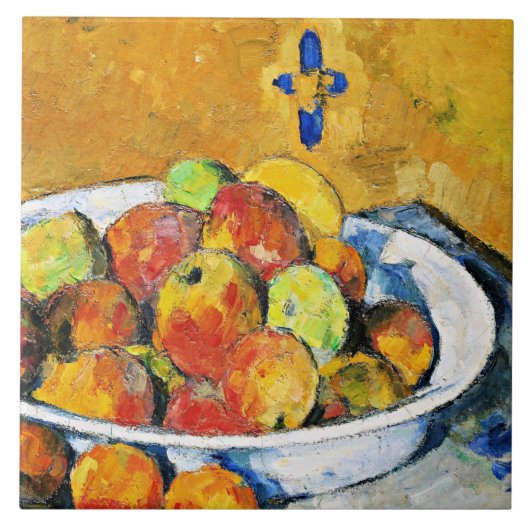 Cezanne - The Plate of Apples Fliese (Vorderseite)