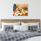 Cezanne - Vorhang, Jug und Obst, Leinwanddruck (Insitu (Schlafzimmer))