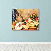 Cezanne - Vorhang, Jug und Obst, Leinwanddruck (Insitu (Holzboden))