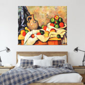 Cezanne - Vorhang, Jug und Obst, Leinwanddruck (Insitu (Schlafzimmer))