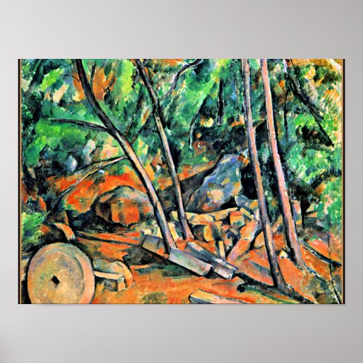Cezanne - Wälder mit Millstone Poster (Vorne)