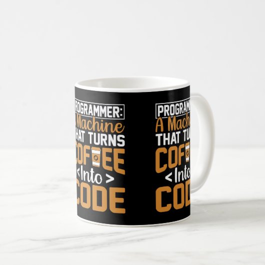 CF-Kaffeeprogrammierer JavaScript-Code Kaffeeliefe Kaffeetasse (VorderseiteRechts)