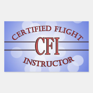 CFI LOGO RED CERTIFIFIFIFIED FLIGHT INSTRUCTOR RECHTECKIGER AUFKLEBER