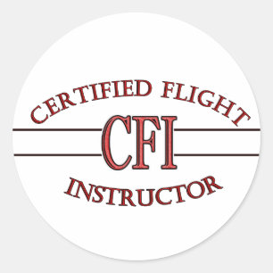 CFI LOGO RED CERTIFIFIFIFIED FLIGHT INSTRUCTOR RUNDER AUFKLEBER