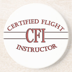 CFI LOGO RED CERTIFIFIFIFIED FLIGHT INSTRUCTOR SANDSTEIN UNTERSETZER