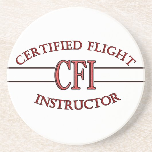 CFI LOGO RED CERTIFIFIFIFIED FLIGHT INSTRUCTOR SANDSTEIN UNTERSETZER (Vorne)