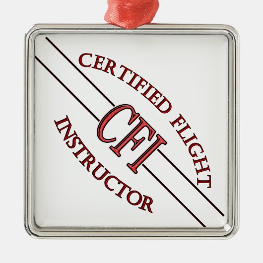 CFI LOGO RED CERTIFIFIFIFIED FLIGHT INSTRUCTOR SILBERNES ORNAMENT (Vorne)