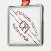 CFI LOGO RED CERTIFIFIFIFIED FLIGHT INSTRUCTOR SILBERNES ORNAMENT (Links)