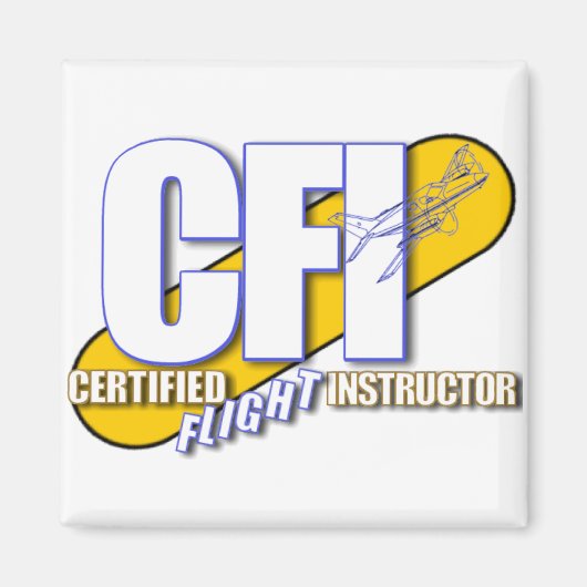 CFI-LOGO - ZERTIFIZIERTER FLUGZEUG MAGNET (Vorne)