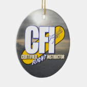 CFI-LOGO - ZUGELASSENER FLUG-LEHRER KERAMIK ORNAMENT (Rechts)