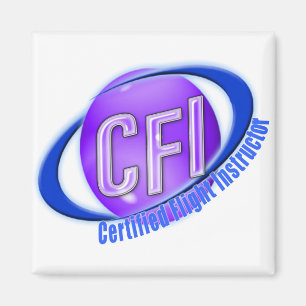 CFI ORB SWOOSH LOGO ZERTIFIZIERTER FLUGZEUG MAGNET