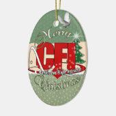 Cfi-WEIHNACHTEN Diplomflug-Lehrer Keramik Ornament (Links)