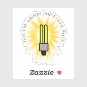 CFL Bulb Dim The Lights Earth Hour Aufkleber