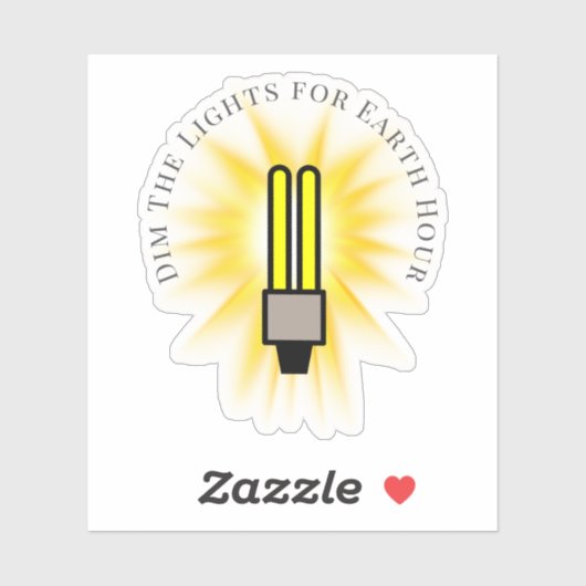 CFL Bulb Dim The Lights Earth Hour Aufkleber (Blatt)