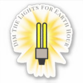 CFL Bulb Dim The Lights Earth Hour Aufkleber (Vorderseite)