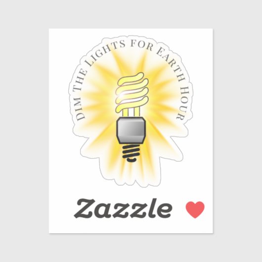 CFL Bulb Dim The Lights Earth Hour Aufkleber (Blatt)