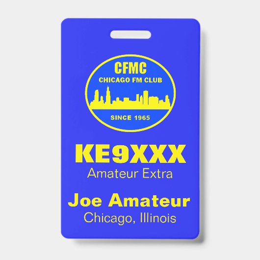 CFMC Vertical Call Sign & Name Abzeichen Ausweis (Vorderseite)