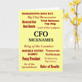 CFO Birthday | Grausamer Joke Nicknames und Titel Karte (Gelbe Blume)