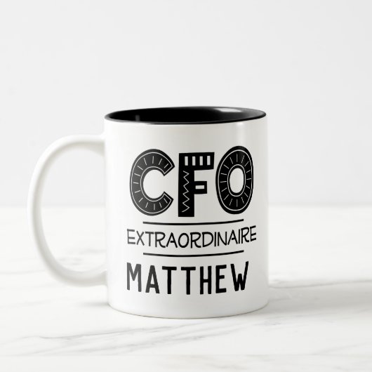 CFO Personalisiertes Geschenk für Chief Financial  Zweifarbige Tasse (Links)