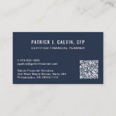 CFP Certified Financial Planner QR-Code Blau Visitenkarte (Vorderseite)