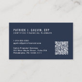 CFP Certified Financial Planner QR-Code Blau Visitenkarte (Vorderseite)