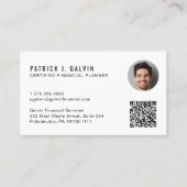 CFP Certified Financial Planner QR-Code-Foto Visitenkarte (Vorderseite)