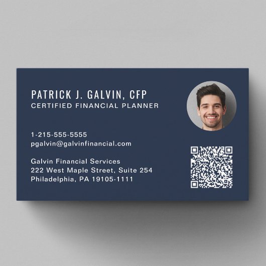 CFP Certified Financial Planner QR-Code Foto Visitenkarte