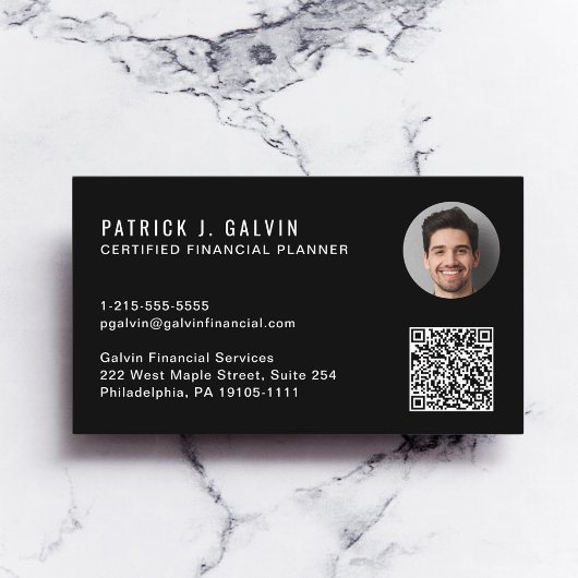 CFP Certified Financial Planner QR-Code-Foto Visitenkarte