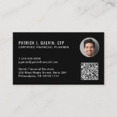 CFP Certified Financial Planner QR-Code Foto Visitenkarte (Vorderseite)