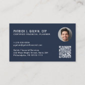 CFP Certified Financial Planner QR-Code Foto Visitenkarte (Vorderseite)