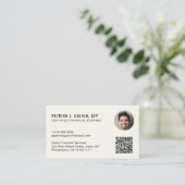CFP Certified Financial Planner QR-Code Foto Visitenkarte (Stehend Vorderseite)