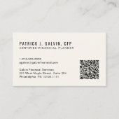 CFP Certified Financial Planner QR-Code Visitenkarte (Vorderseite)