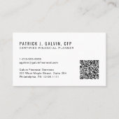 CFP Certified Financial Planner QR Code Visitenkarte (Vorderseite)