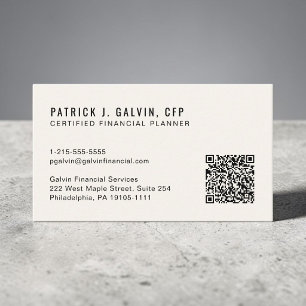 CFP Certified Financial Planner QR-Code Visitenkarte