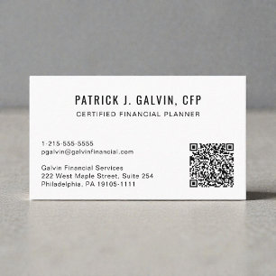CFP Certified Financial Planner QR-Code Visitenkarte