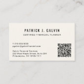 CFP Certified Financial Planner QR-Code Visitenkarte (Vorderseite)