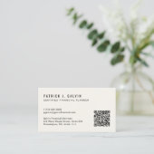 CFP Certified Financial Planner QR-Code Visitenkarte (Stehend Vorderseite)