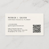 CFP Certified Financial Planner QR-Code Visitenkarte (Vorderseite)