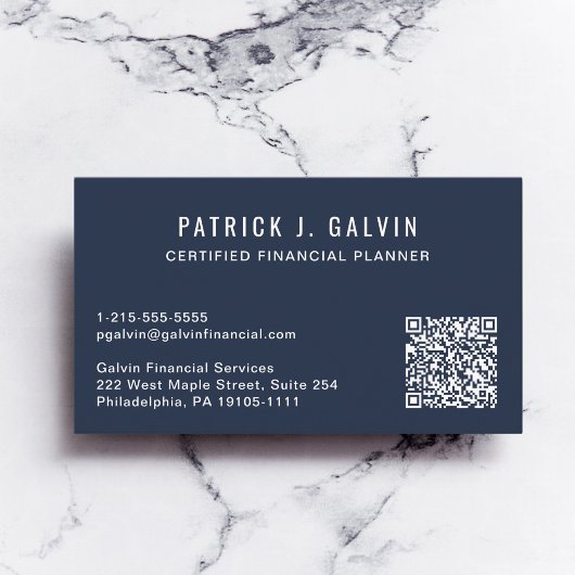 CFP Finanzplaner QR Code Blau Visitenkarte