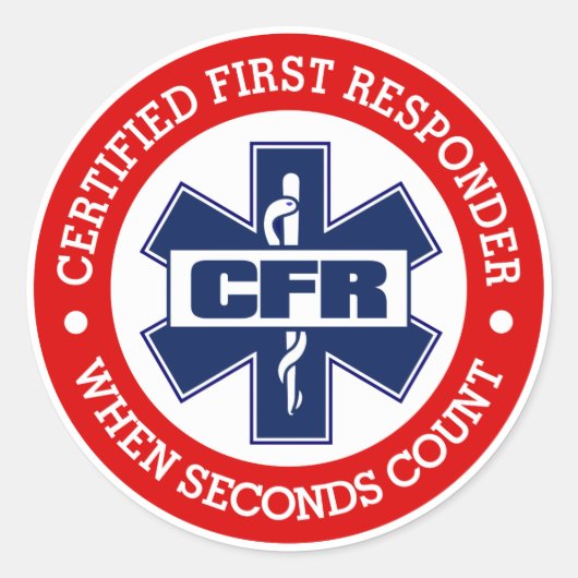 CFR (Certified First Responder) Runder Aufkleber (Vorderseite)
