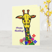 CG, alles Gute zum Geburtstag! Giraffe Karte (Gelbe Blume)
